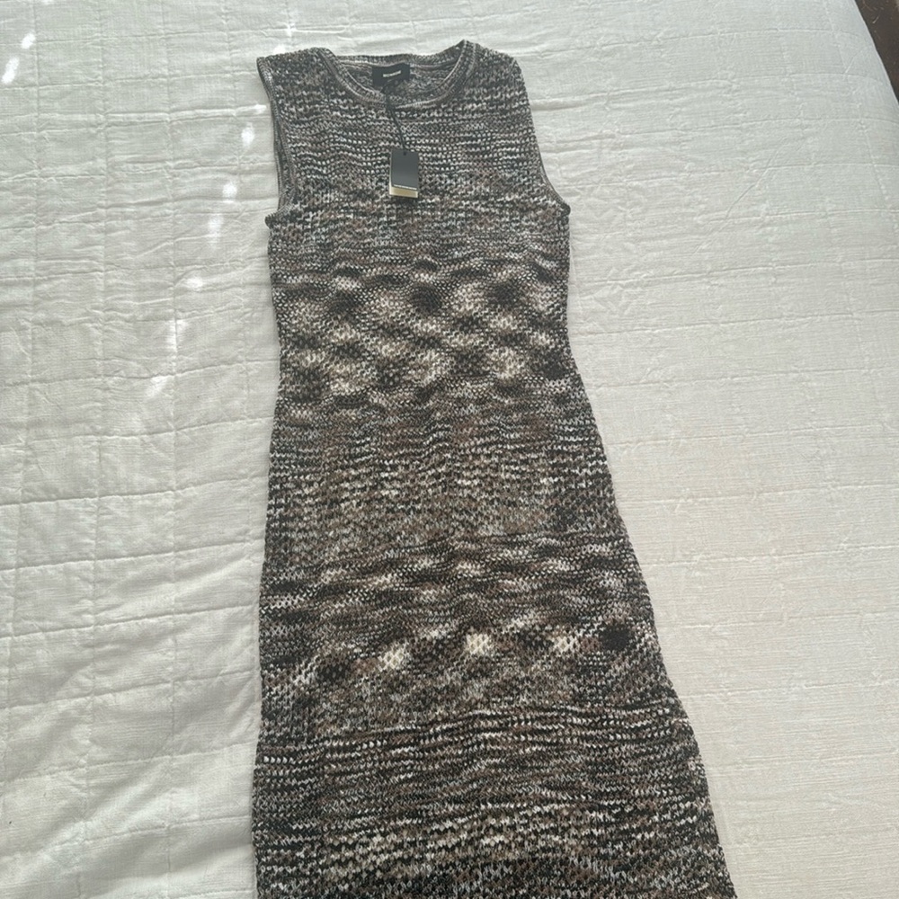 Monrow space dyed crochet midi dress